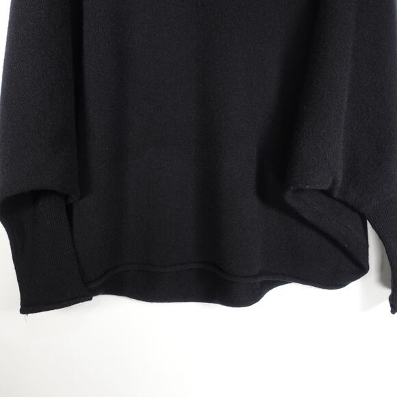 EUC Quince Women’s Mongolian Cashmere Batwing Sweater Black Sm/Med Relaxed Fit - Picture 5 of 9